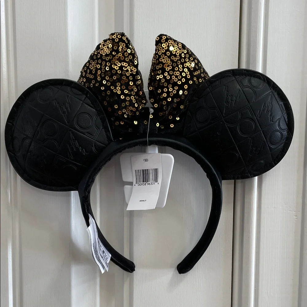 Walt Disney World 50th Black and Gold Sequin Mouse Ears Headband
